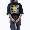 Happiness Black Oversized T-Shirt