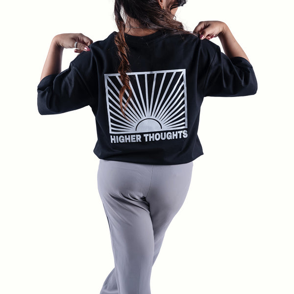 Higher Thoughts Black Oversized T-Shirt