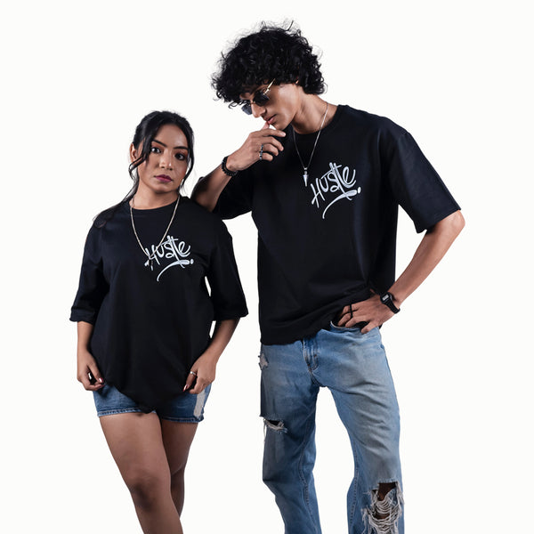 Hustle Black Oversized T-Shirt