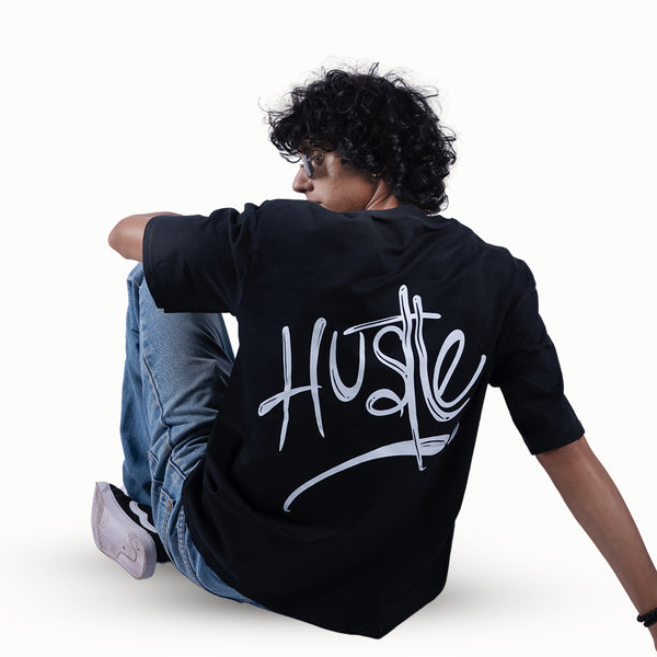 Hustle Black Oversized T-Shirt