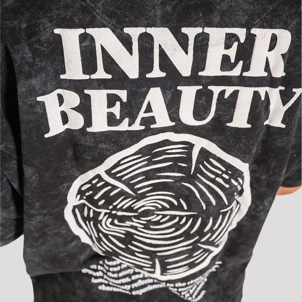 Inner Beauty Acid Wash Black Oversized T-Shirt