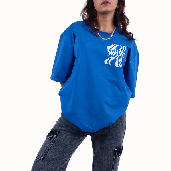 It Is What It Is Royal Blue Oversized T-Shirt