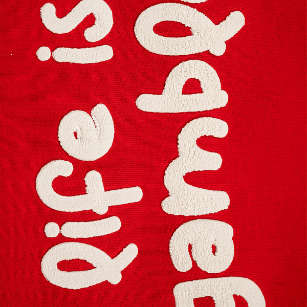Life Is Gamble Red Oversized Red T-Shirt