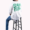 Live Free White Oversized T-Shirt