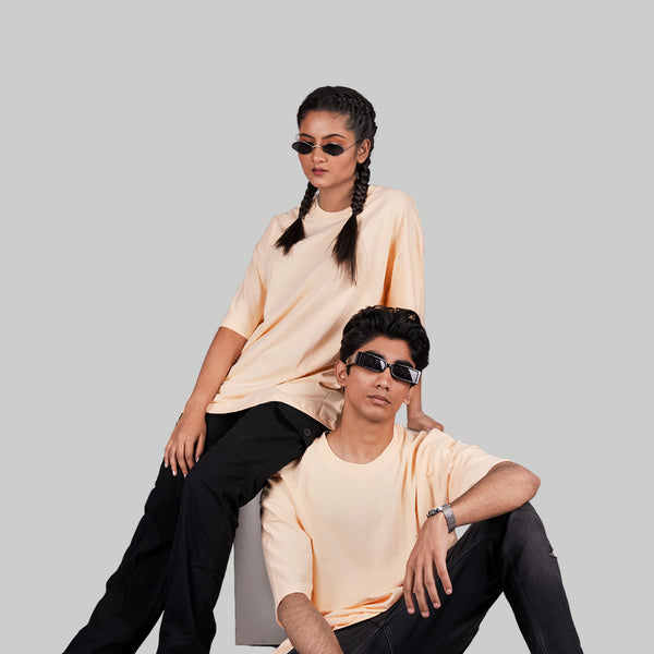 Peach Fuzz Solid Oversized T-Shirt