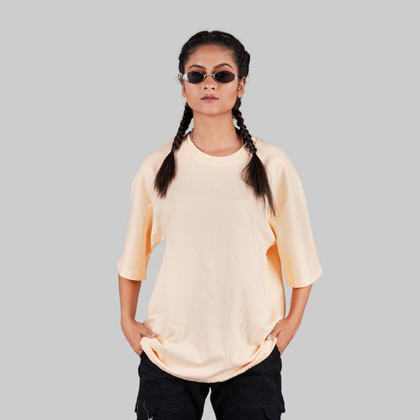 Peach Fuzz Solid Oversized T-Shirt