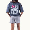 Love Yourself Gray Oversized T-Shirt