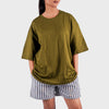 Moss Green Solid Oversized T-Shirt