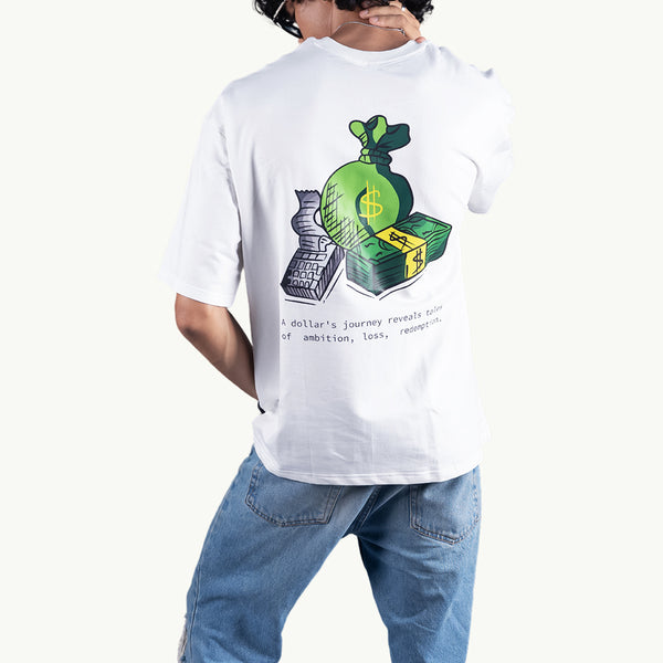 The Dollars Journey White Oversized T-Shirt