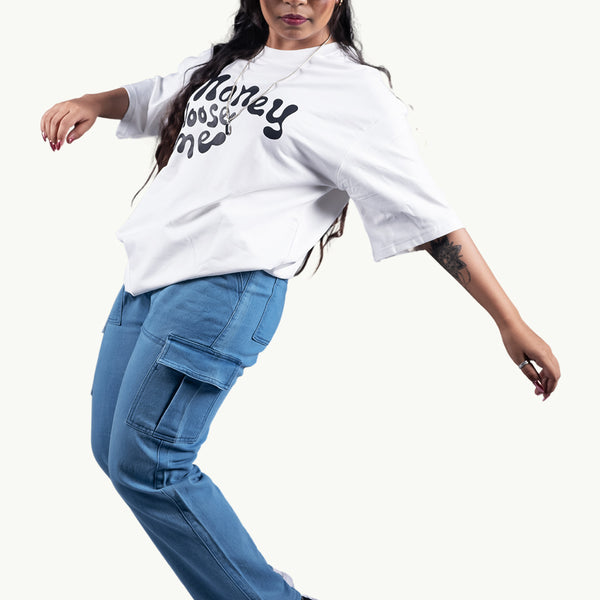 The Dollars Journey White Oversized T-Shirt