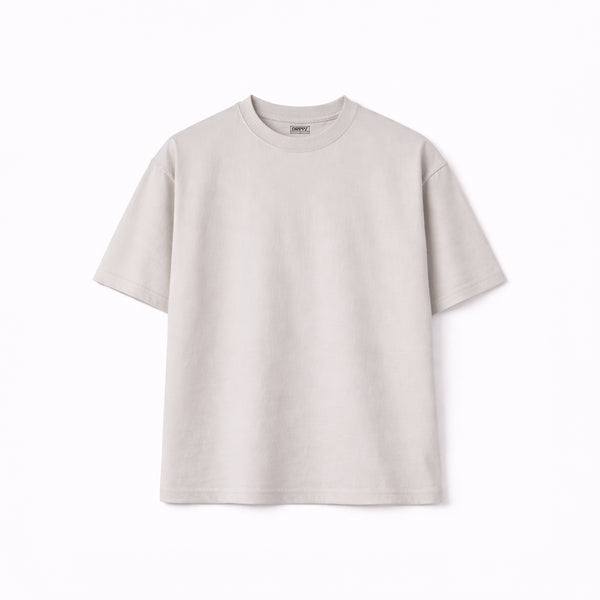 Cement Gray Solid Oversized T-Shirt
