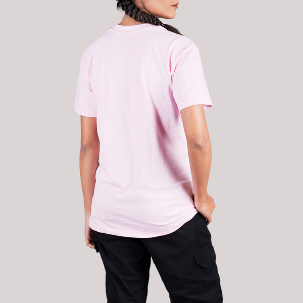 Baby Pink Solid Slim Fit T-Shirt