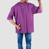 Plum Purple Solid Oversized T-Shirt