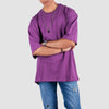 Plum Purple Solid Oversized T-Shirt