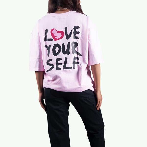 Love Yourself Pink Oversized T-Shirt