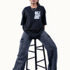 All Out Quotation Oversized Black T-Shirt