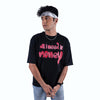 All I Need Is Money Quoted Black Oversized T-Shirt