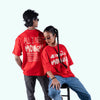 All I Need Is Money Quoted Red Oversized T-Shirt