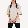 Cement Gray Solid Oversized T-Shirt