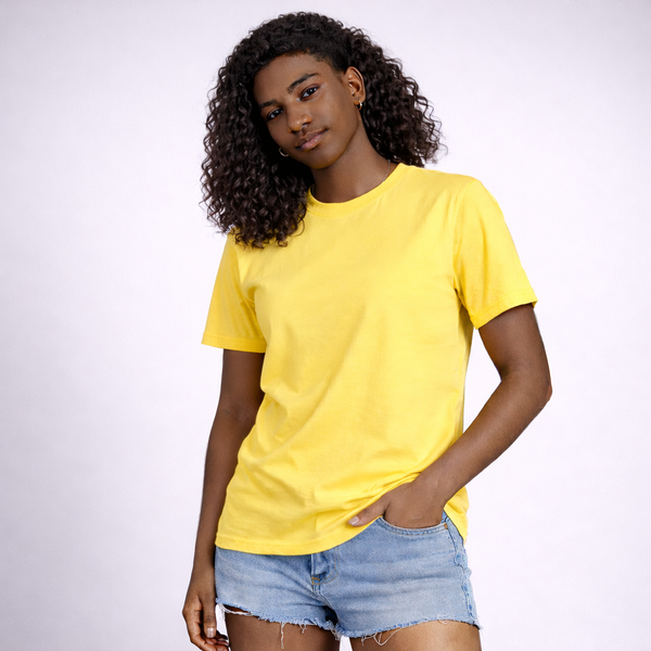 Yellow Solid Slim Fit T-Shirt