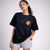 Hungry Stomach Inquire Black Oversized T-Shirt