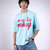 All I Need Is Money Quoted Sky Blue Oversized T-Shirt
