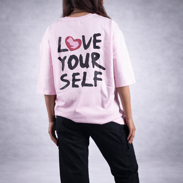 Love Yourself Pink Oversized T-Shirt