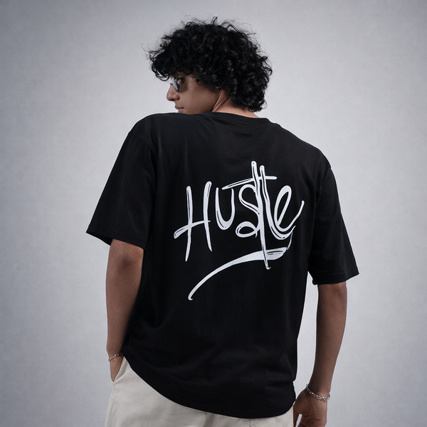 Hustle Black Oversized T-Shirt