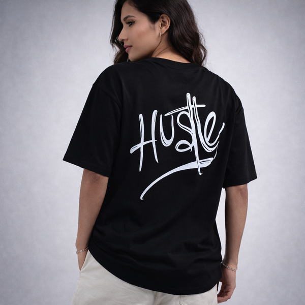 Hustle Black Oversized T-Shirt