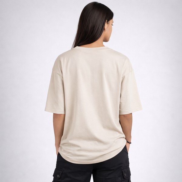 Cement Gray Solid Oversized T-Shirt