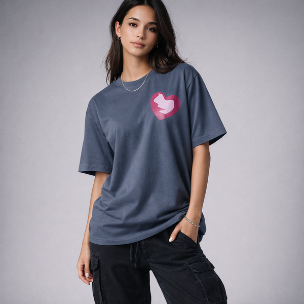 Love Yourself Gray Oversized T-Shirt