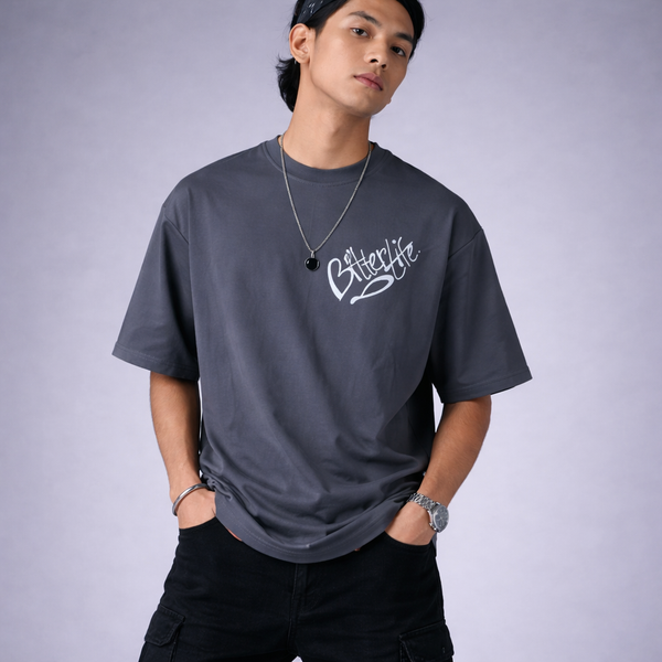 Bitter Life Gray Oversized T-Shirt