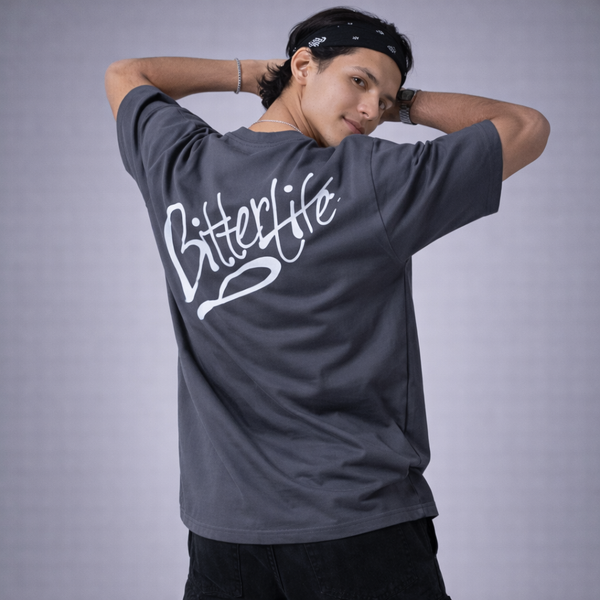 Bitter Life Gray Oversized T-Shirt