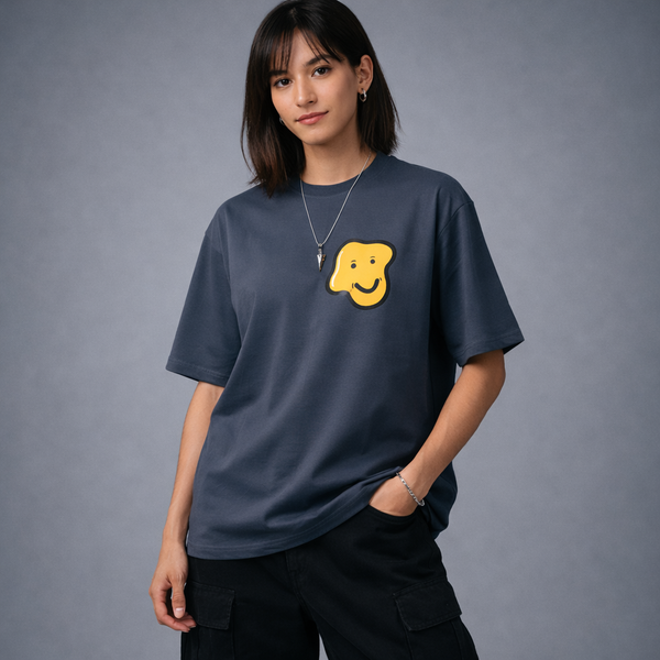 Enjoy The Moment Gray Oversized T-Shirt