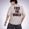 Fuck The World Cement Gray Oversized T-Shirt