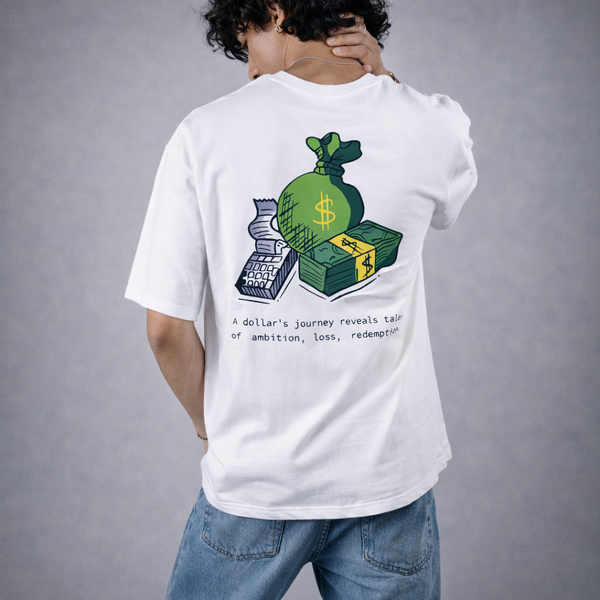 The Dollars Journey White Oversized T-Shirt