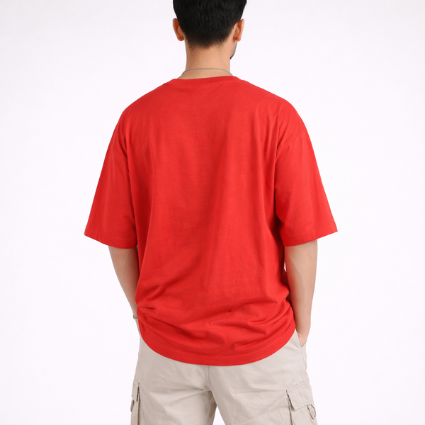 Red Solid Oversized T-Shirt