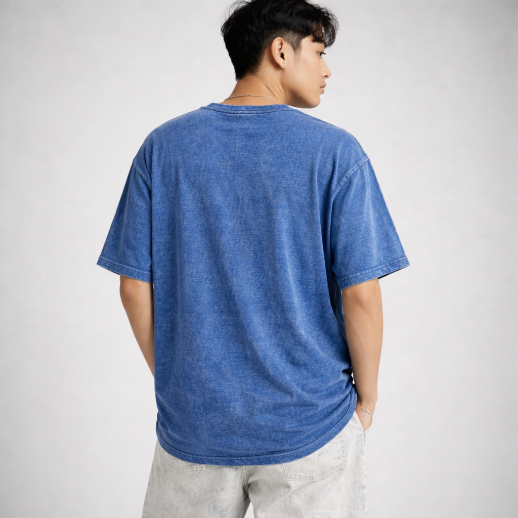 Royal Blue Acid Wash Oversized T-Shirt | DRIPPZ – Drippz