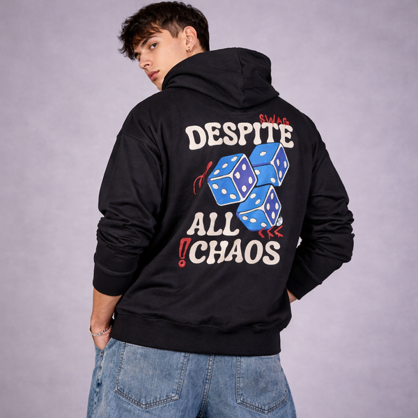 Winner Oversized Black Hoodie