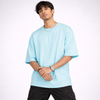 Aruba Blue Solid Oversized T-Shirt