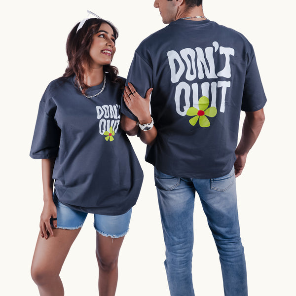 I Dont Quit Gray Oversized T-Shirt