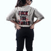 Fuck The World Cement Gray Oversized T-Shirt