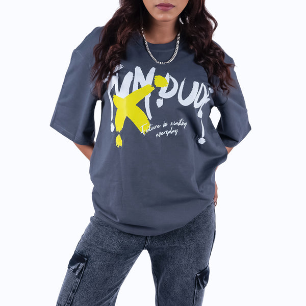 Fun Dude Gray Oversized T-Shirt