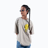 Happiness Cement Gray Oversized T-Shirt