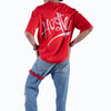 Hustle Red Oversized T-Shirt