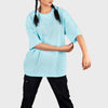 Aruba Blue Solid Oversized T-Shirt